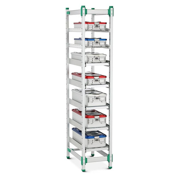 Sterile Container Storage - Static, Single Bay, 8 x Wire Grid Shelves
