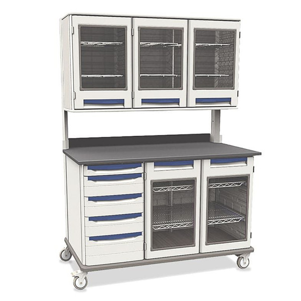 Workstations - Triple, Drawers & Doors, Overhead Units