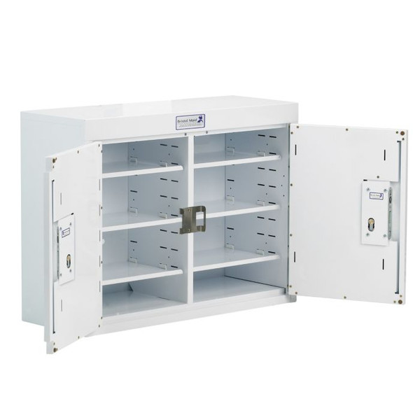DRUG & MEDICINE CABINET - 1000 X 300 X 900MM - NO LIGHT - DEEP SHELVES