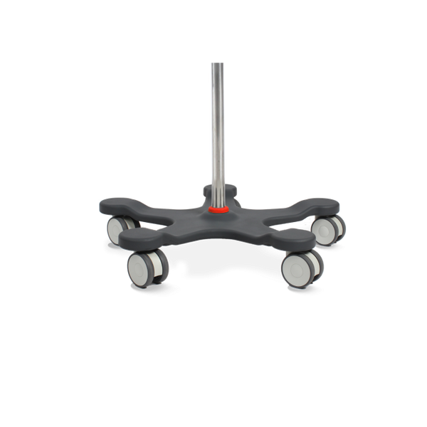 MOBILE INFUSION STAND - HEAVY DUTY - EASY CLEAN - POLYURETHANE - 2 HOOK - HANDLE - RED