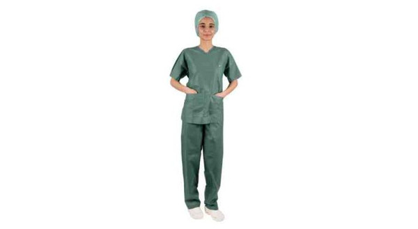 Ultimate Disposable Green Scrub Suit Shirt XS (Pack of 50)