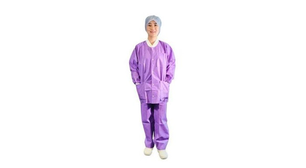 Essential Disposable Purple Long-Sleeve Warm up Jacket, Large