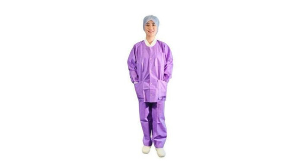 Essential Disposable Purple Long-Sleeve Warm up Jacket, X-Large