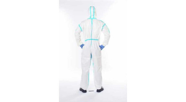 Microporous Protective Coverall with Hood White, Medium
