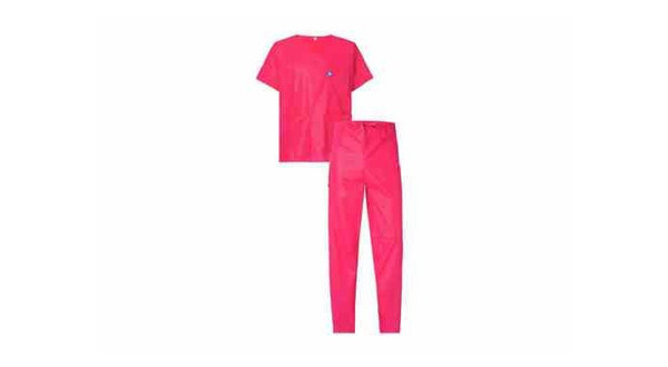 Soft Disposable Pink Scrub Suit Set, Large