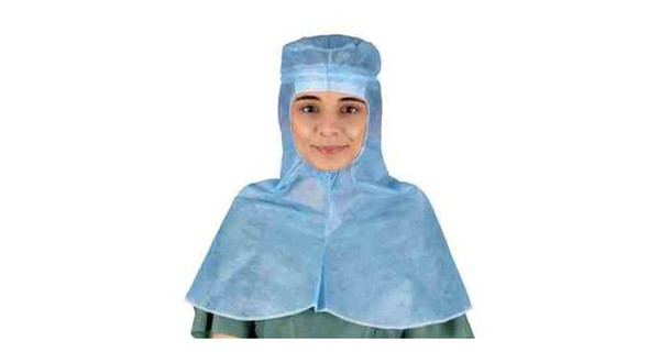 Spunlace Viscose Over-the-Shoulder Hood Blue 58 x 60 cm