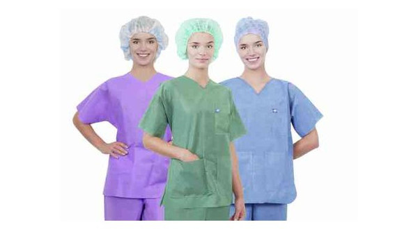 Soft Disposable Blue Scrub Suit Shirt 2XL