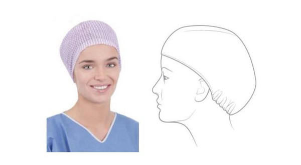 Spunlace Viscose Wide-Forehead Surgical Cap with Elastic Back Green