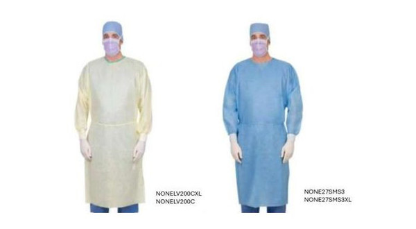 Lightweight SMS Elastic-Wrist Isolation Gown Blue, X-Large