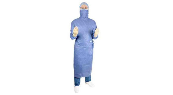 OPS Essential Poly-Reinforced Surgical Gown with Facemask and Thumb Loops 2XLL