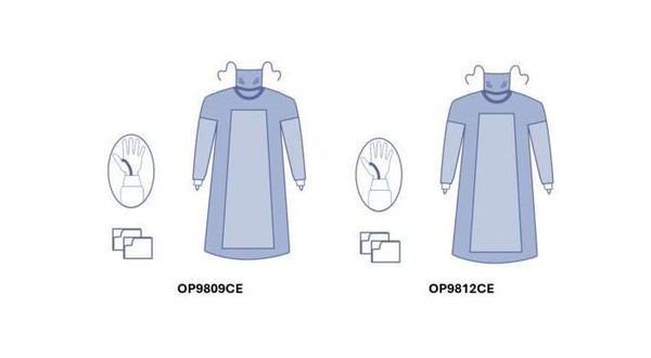 OPS Advanced Fabric-Reinforced Surgical Gown with Facemask and Thumb Loops XLL