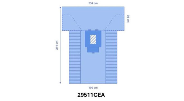 Eclipse® Reinforced Abdominal T-Drape with Full Incise Film