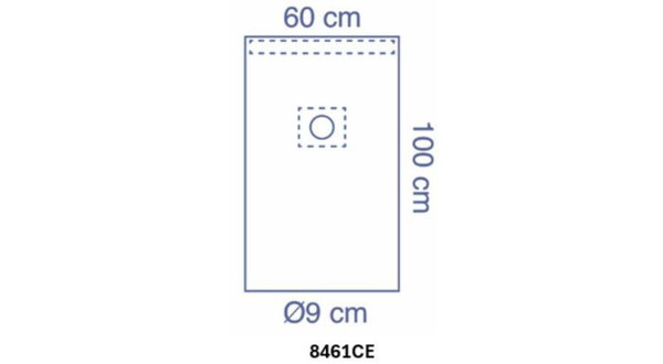 Invisishield Clear Epidural Drape with Adhesive Fenestration  100 x 60 cm, adh fen 9 cm