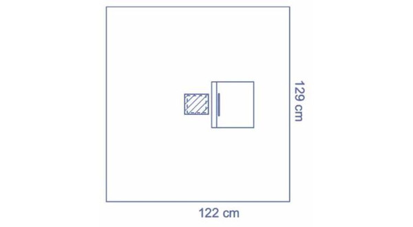 Invisishield Clear Ophthalmic Drape with Full Incise Film and Pouch 129 x 122 cm, inc fen 11 x 12 cm