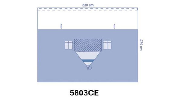 OPS™ Essential Vertical Isolation Drape with Pouch 330 x 246 cm