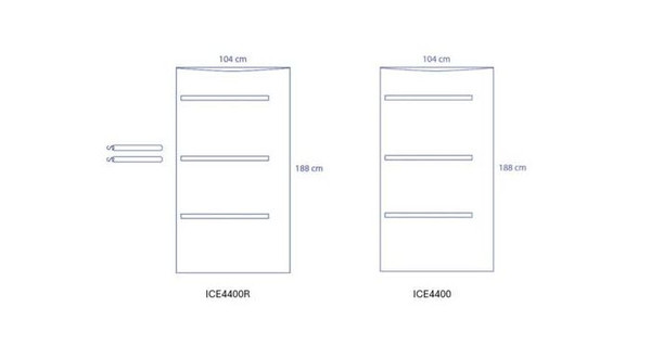 Universal Half-Coverage C-Arm Cover 104 x 188 cm, 3 adh straps, 2 elastic bands