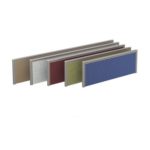 Straight fabric desktop screen 1800mm x 380mm - made to order fabric with silver aluminium frame