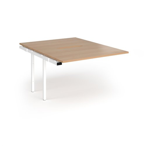 Connex Angled 1200 x 1600 x 725mm Back to Back Add On Bay - White Frame / Beech Top