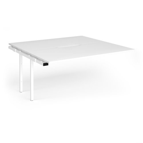 Connex Angled 1600 x 1600 x 725mm Back to Back Add On Bay - White Frame / White Top