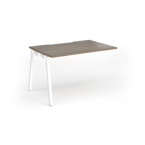 Connex Angled 1200 x 800 x 725mm Single Add On Bay - White Frame / Nebraska Oak Top