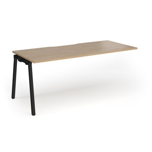 Connex Angled 1800 x 800 x 725mm Single Add On Bay - Black Frame / Kendal Oak Top
