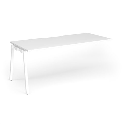 Connex Angled 1800 x 800 x 725mm Single Add On Bay - White Frame / White Top