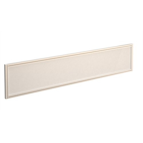 Straight glazed desktop screen 1800mm x 380mm - polar white with white aluminium frame