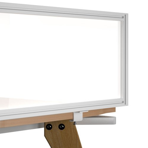 Glazed screen brackets for single Adapt and Fuze desks or runs of single desks (pair) - silver