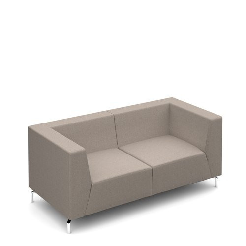 Alban low back double seater sofa with chrome legs