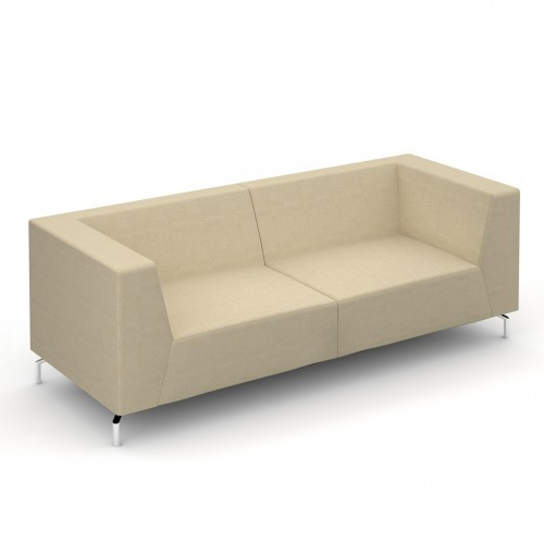 Alban low back three seater sofa with chrome legs - made to order