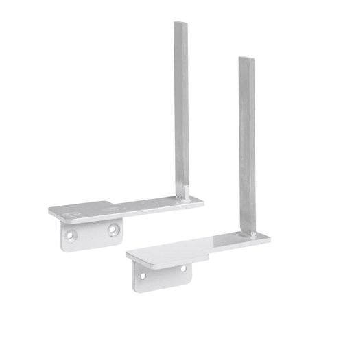 Aluminium framed screen brackets (pair) to fit on desk return - white