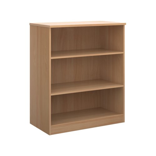 Deluxe bookcase 1200mm high with 2 shelves - beech