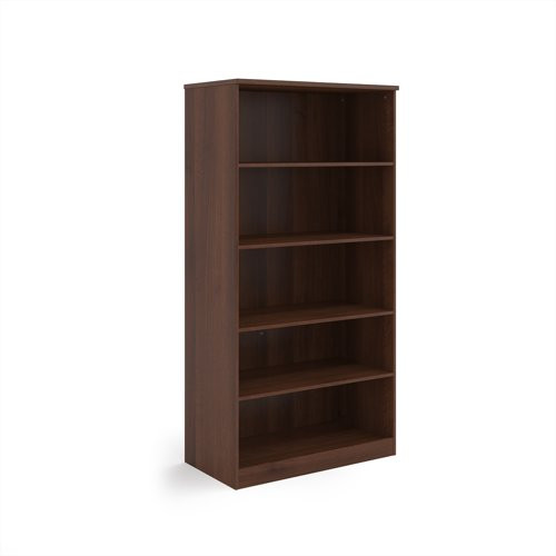 Deluxe bookcase 2000mm high with 4 shelves - Walnut