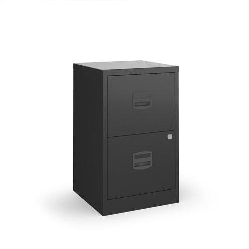 Bisley A4 home filer with 2 drawers - black