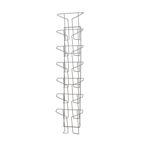 Cass wall mounted steel & wire display unit 7x A4 compartments - Silver