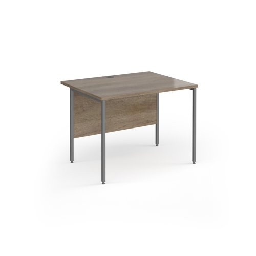Contract 25 straight desk with graphite H-Frame leg 1000mm x 800mm - Nebraska Oak Top