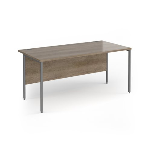 Contract 25 straight desk with graphite H-Frame leg 1600mm x 800mm - Nebraska Oak top