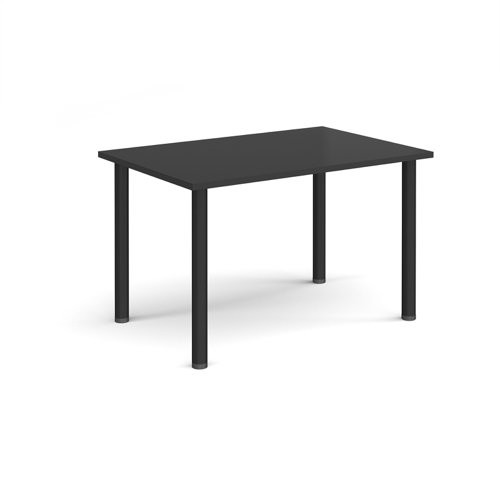 Rectangular black radial leg meeting table 1200mm x 800mm - black