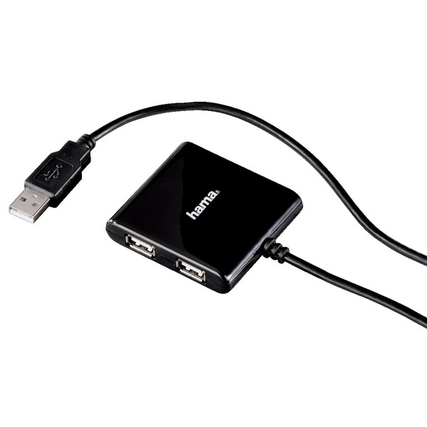 Hama USB 2.0 4-port Hub Bus powered black Ref 39873