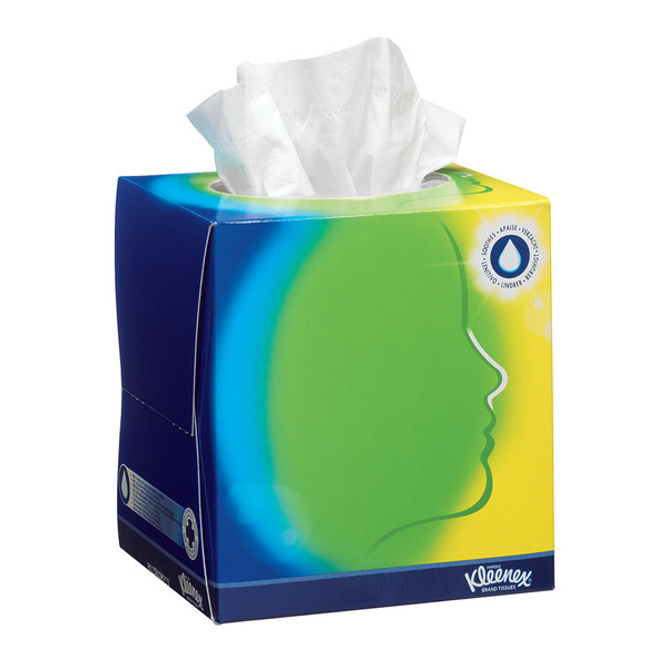 Kleenex Balsam Facial Tissues Cube 3 Ply White Protective Balm 56 Sheets Ref 8825 [Pack 12]