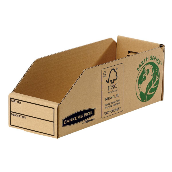 Bankers Box by Fellowes Parts Bin Corrugated Fibreboard Packed Flat W98xD280xH102mm Ref 07353 [Pack 50]