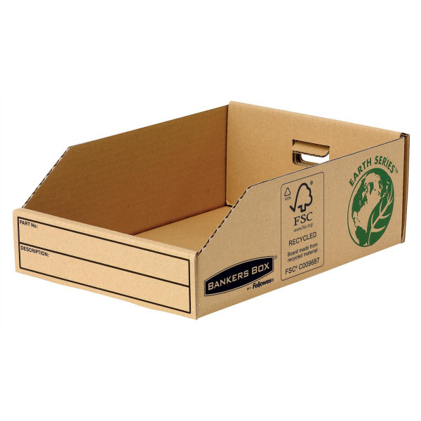 Bankers Box by Fellowes Parts Bin Corrugated Fibreboard Packed Flat W200xD280xH102mm Ref 07355 [Pack 50]