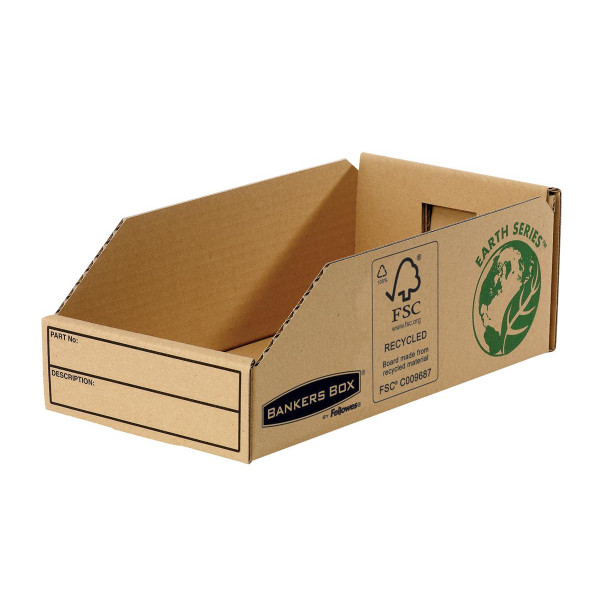 Bankers Box by Fellowes Parts Bin Corrugated Fibreboard Packed Flat W147xD280xH102mm Ref 07354 [Pack 50]