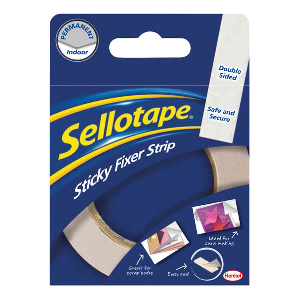 Sellotape Sticky Fixer Strip Roll 25mmx3m Ref 1445400