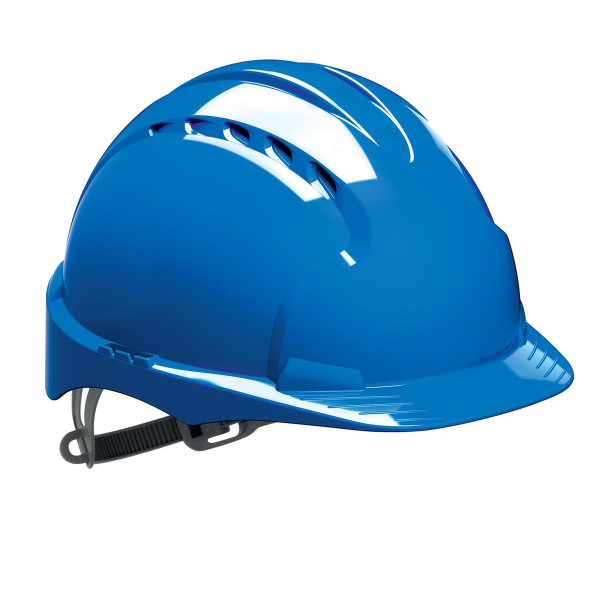 JSP EVO2 Safety Helmet HDPE 6-point Polyethylene Harness EN397 Standard Blue Ref AJF030-000-500