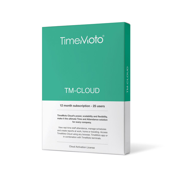 TimeMoto by Safescan Software TM Cloud Essentials for Time & Attendance System 25 Users Ref 139-0590