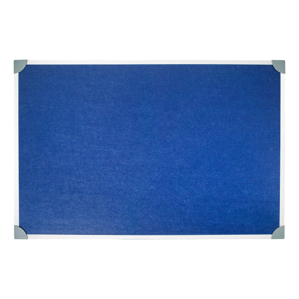 5 Star Office Felt Noticeboard with Fixings and Aluminium Trim W900xH600mm Blue
