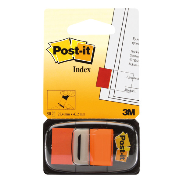 Post-it Index Flags 50 per Pack 25mm Orange Ref 680-4 [Pack 12]