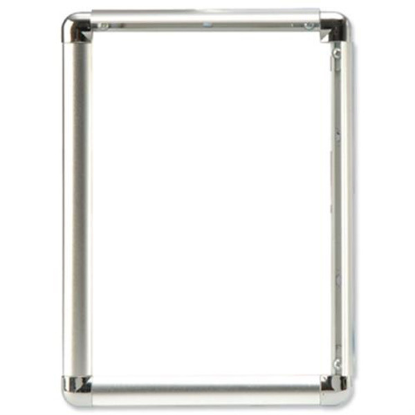 5 Star Facilities Clip Display Frame Aluminium with Fixings Front-loading A3 297x13x420mm Silver