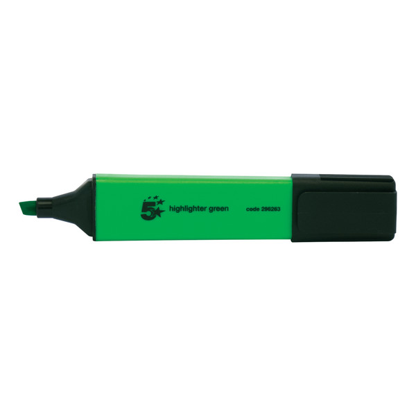 5 Star Office Highlighter Chisel Tip 1-5mm Line Green [Pack 12]